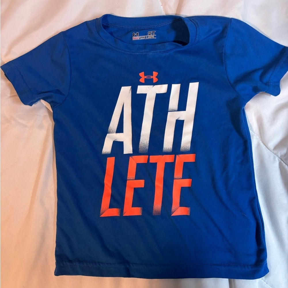 Under Armour Blue and Orange Kids T-Shirt Athlete 2T